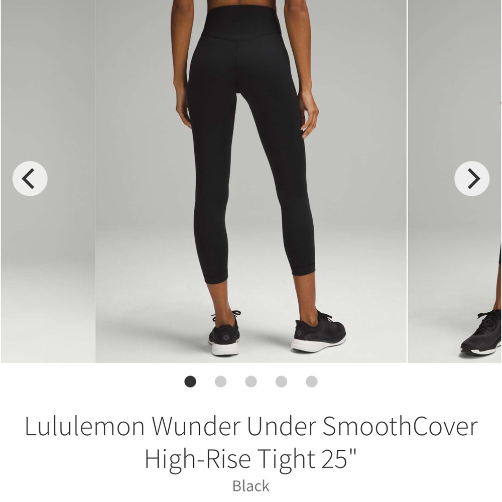 Lululemon wunder under smoothcover size 6 25” black